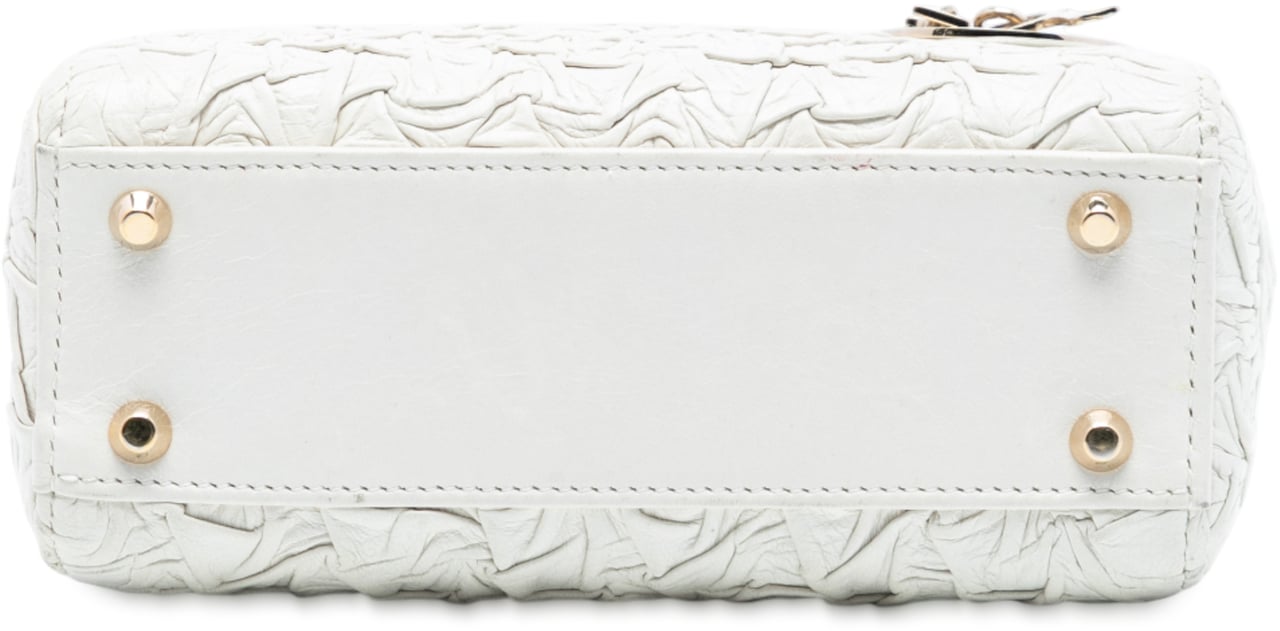 Dior Mini Wavy Crinkled Lambskin Lady Dior Wit