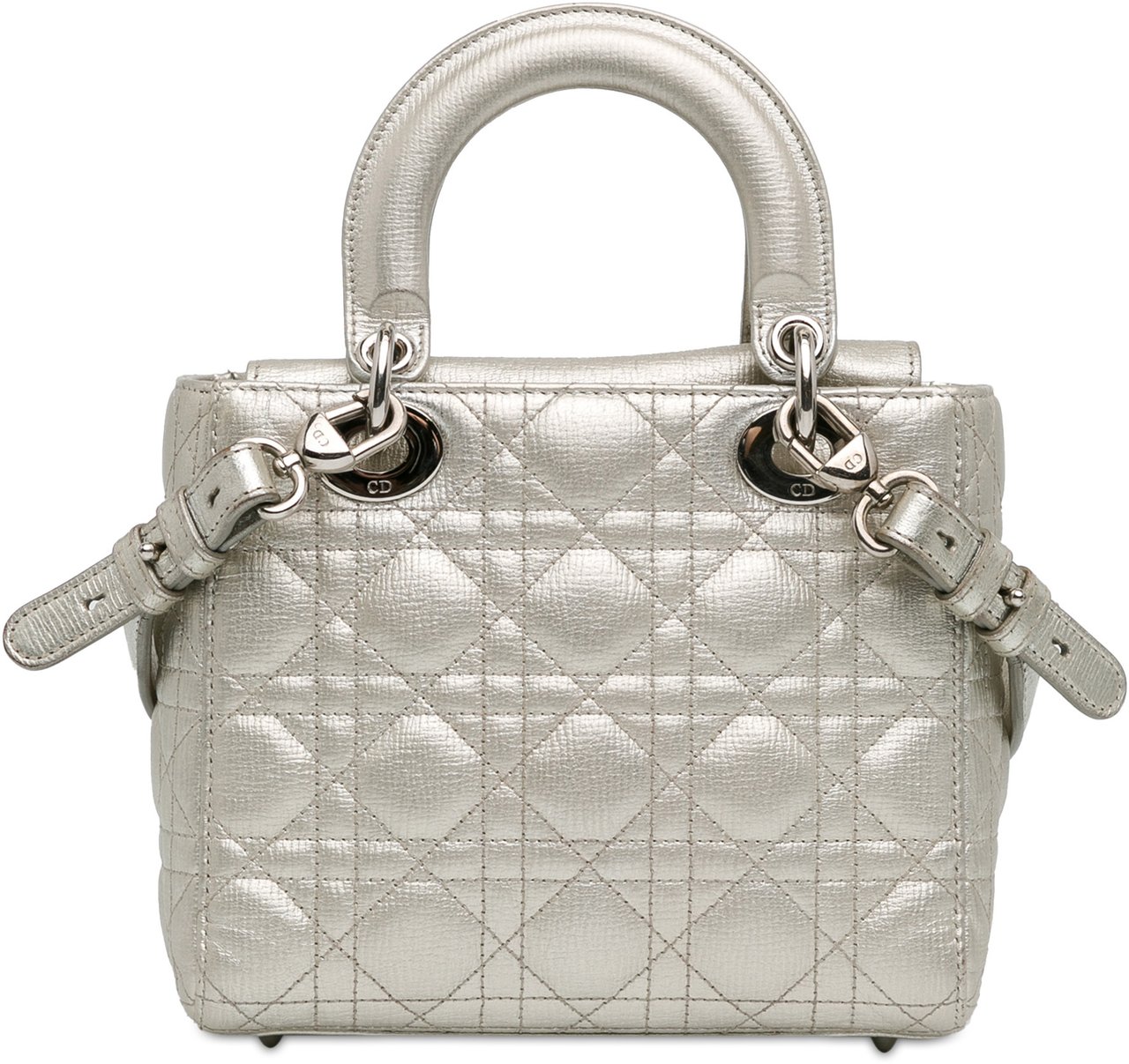 Dior Small Metallic Grained Calfskin Cannage My ABCDior Lady Dior Zilver
