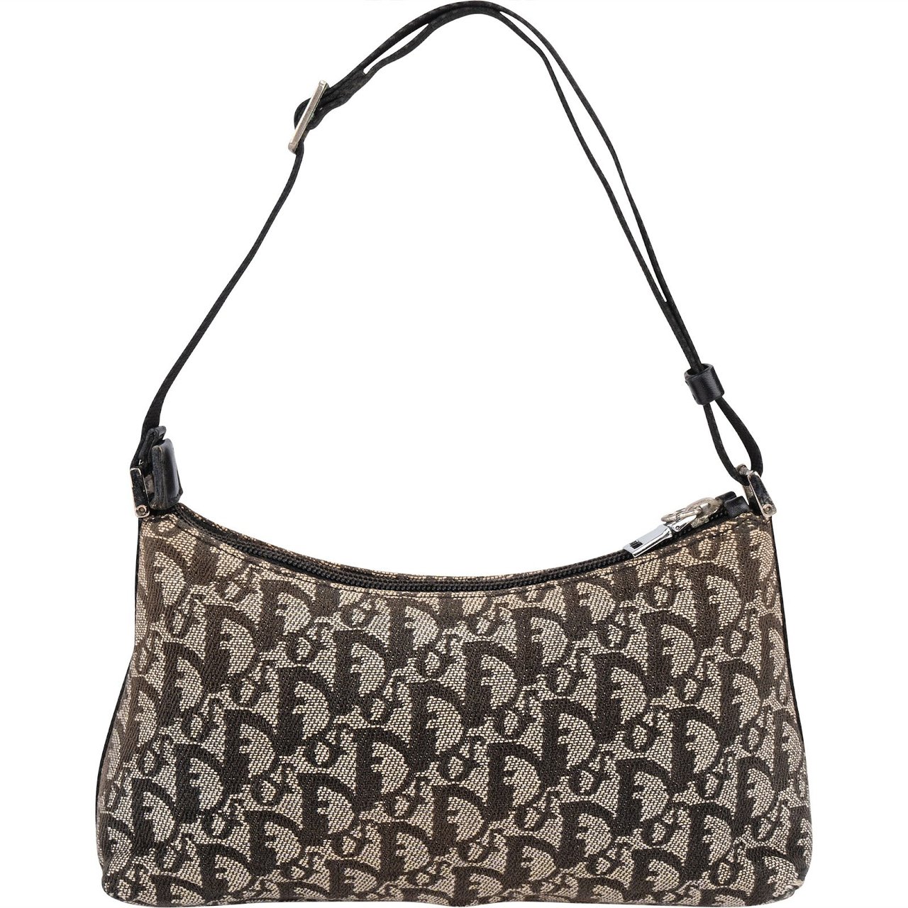 Dior Christian Dior Trotter Monogram Cotton Pochette Handbag Beige
