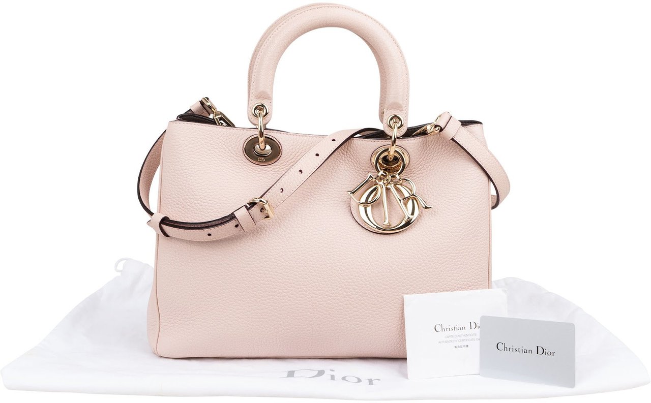 Dior Christian Dior Grained Calfskin Diorissimo Medium Shoulder Bag Rood