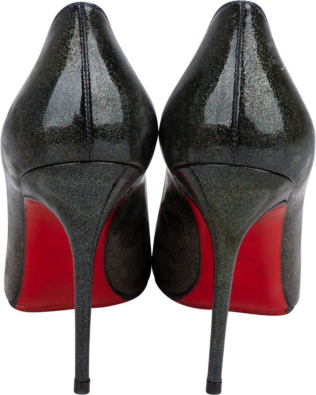 Dior Christian Louboutin Glitter Ombre Patent Leather Decollete So Kate 100 Pumps (36) Zwart