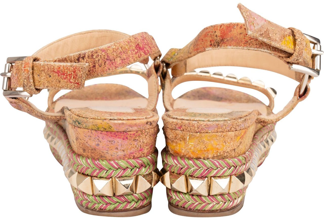 Dior Christian Louboutin Multicolor Braided Studded Cataclou Sandals (35) Divers