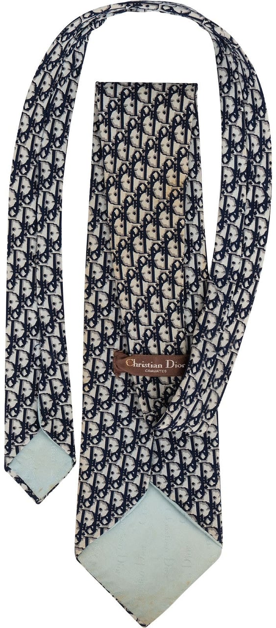 Dior Christian Dior Oblique Trotter Monogram Silk Tie Krawatte Navy