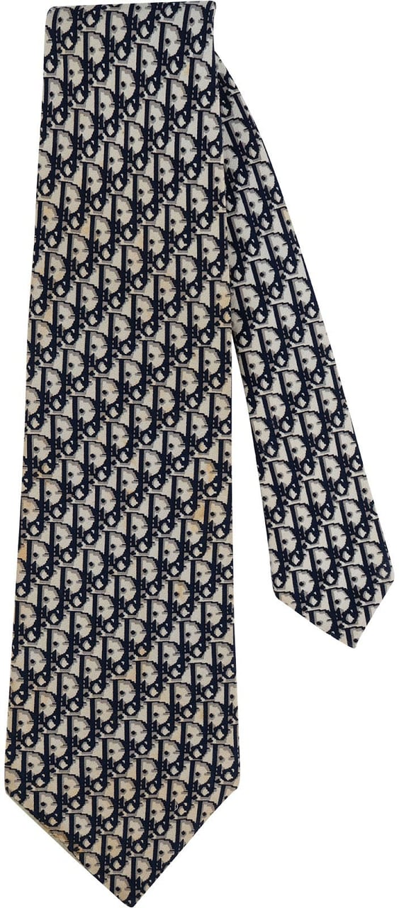 Dior Christian Dior Oblique Trotter Monogram Silk Tie Krawatte Navy