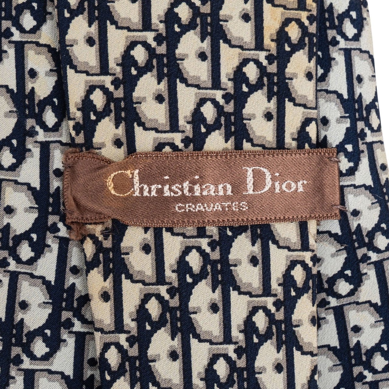 Dior Christian Dior Oblique Trotter Monogram Silk Tie Krawatte Navy