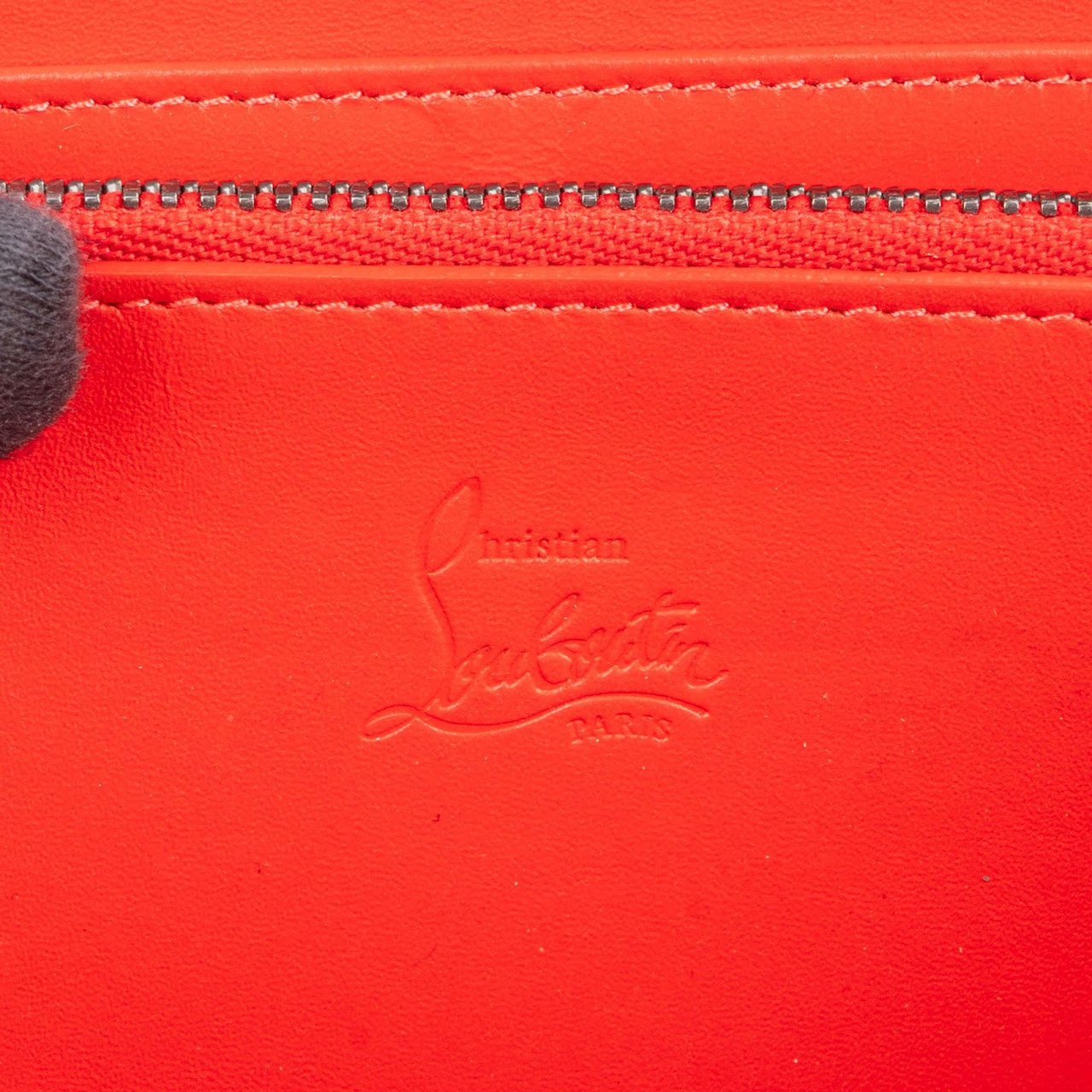 Dior Christian Louboutin Panettone Spikes Zip Around Wallet Zwart
