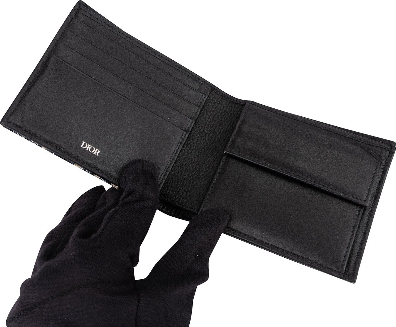 Dior Christian Dior Oblique Trotter Monogram Jacquard Bifold Wallet Zwart