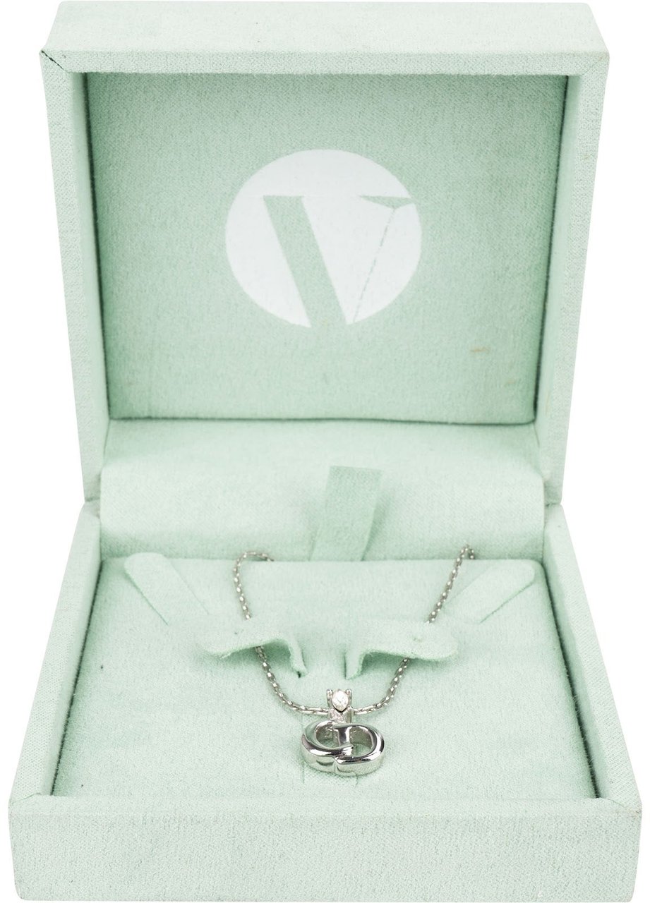 Dior Christian Dior Crystal CD Emblem Necklace Divers