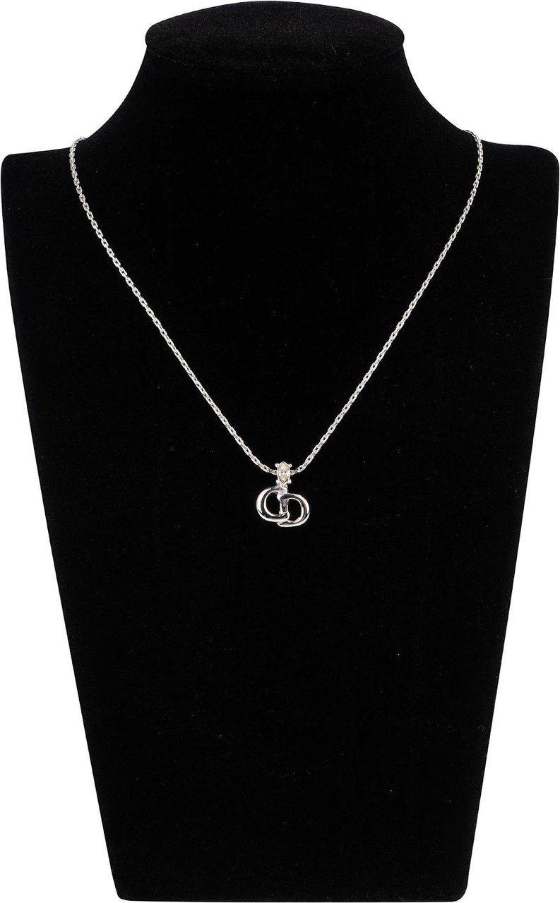 Dior Christian Dior Crystal CD Emblem Necklace Divers
