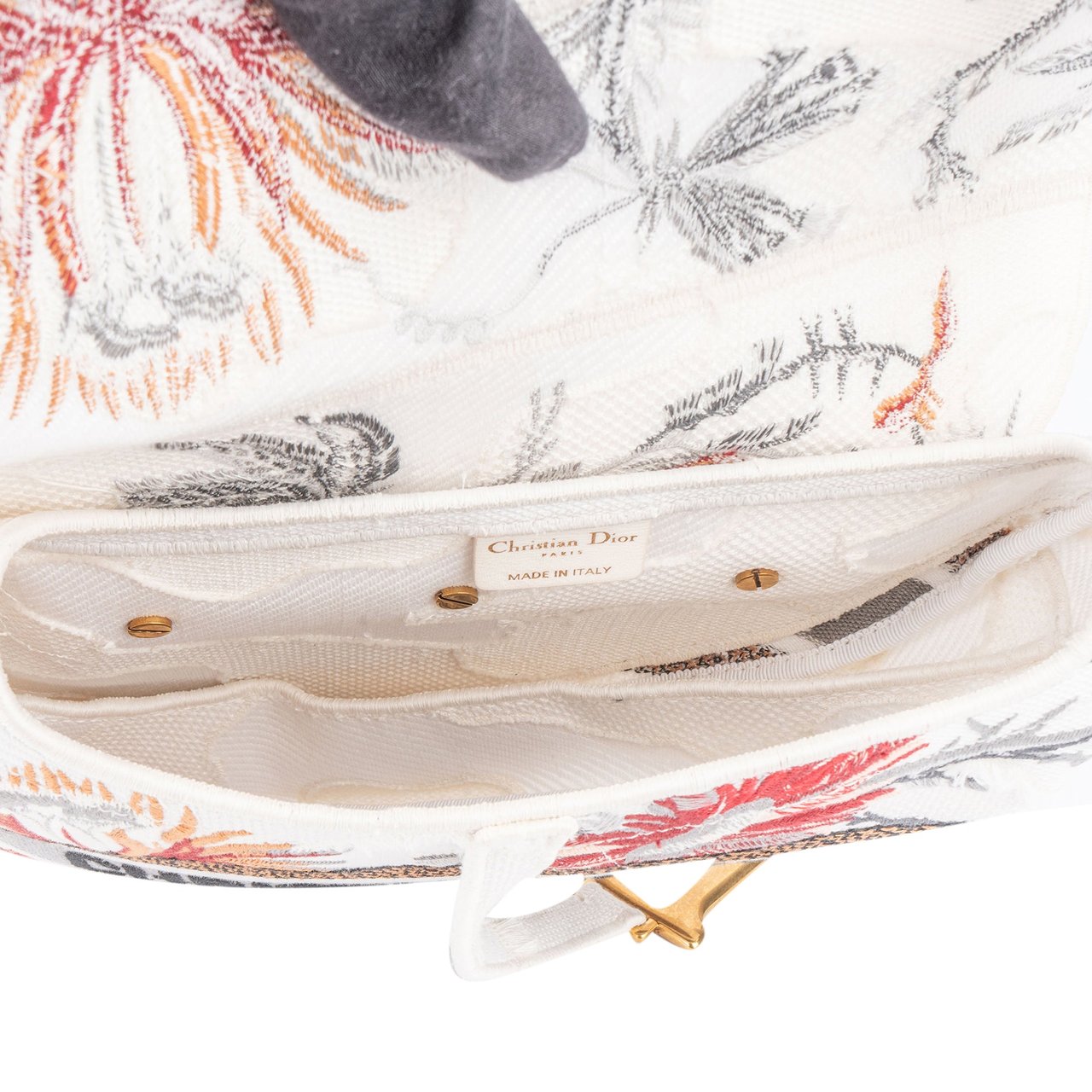 Dior Christian Dior Limited Multicolor Floral Saddle Handbag Divers