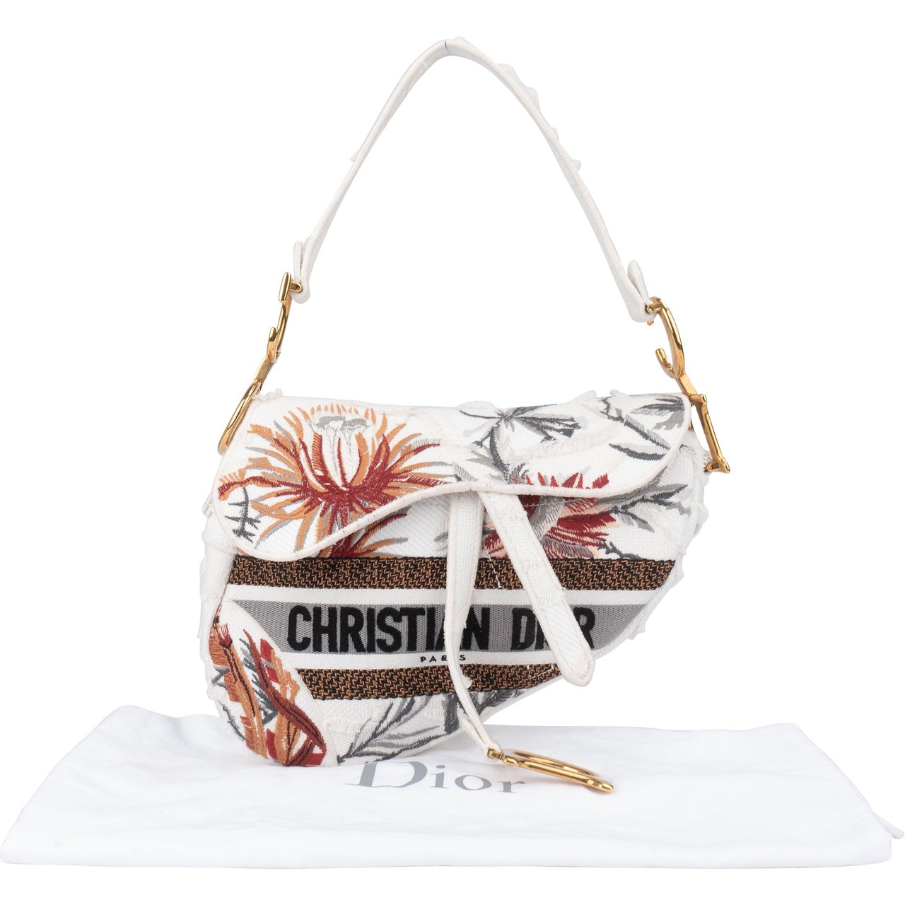 Dior Christian Dior Limited Multicolor Floral Saddle Handbag Divers