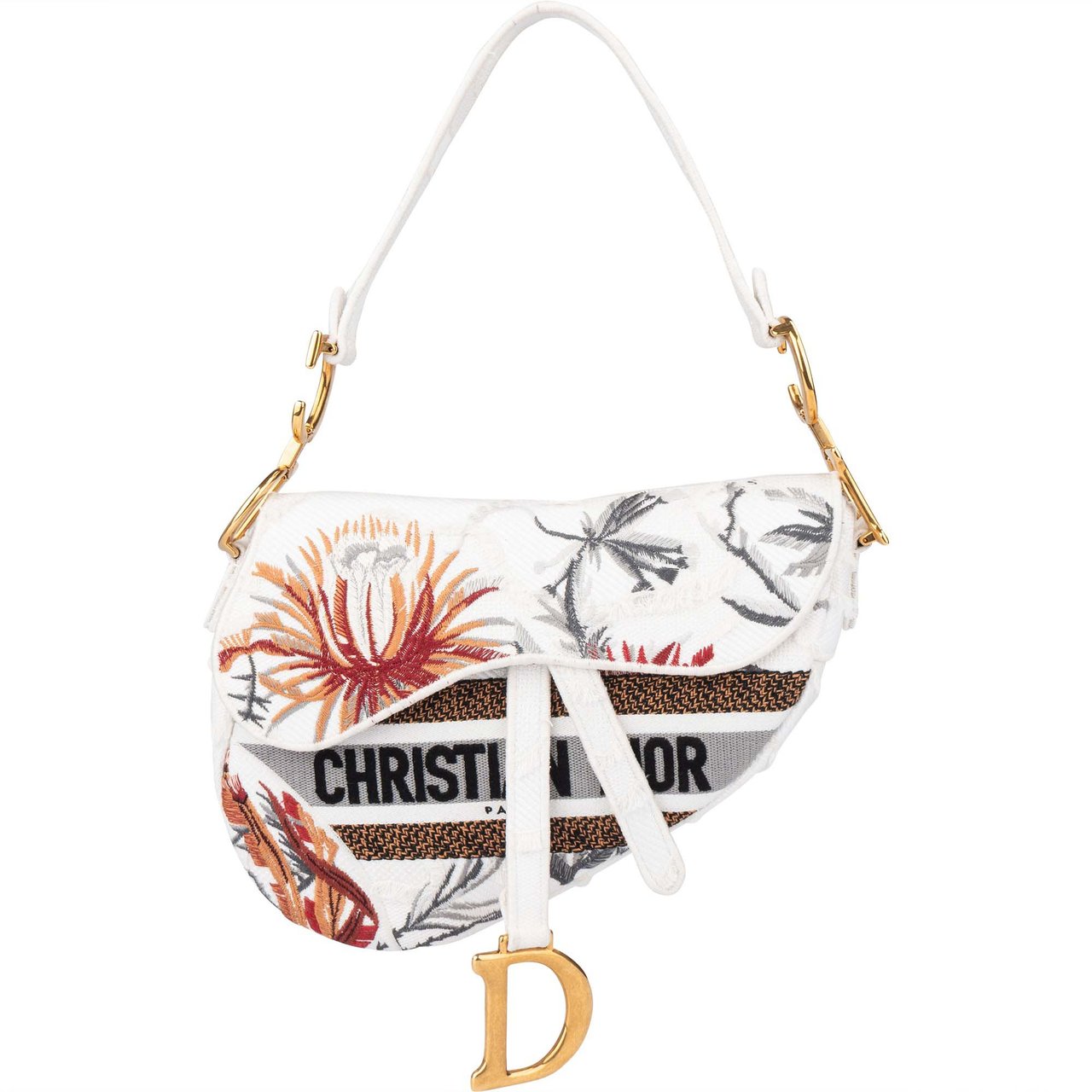 Dior Christian Dior Limited Multicolor Floral Saddle Handbag Divers
