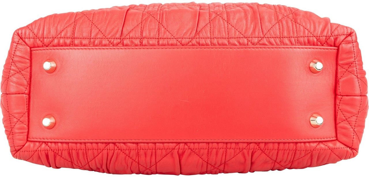 Dior Christian Dior Red Quilted Leather Delices Handbag Rood