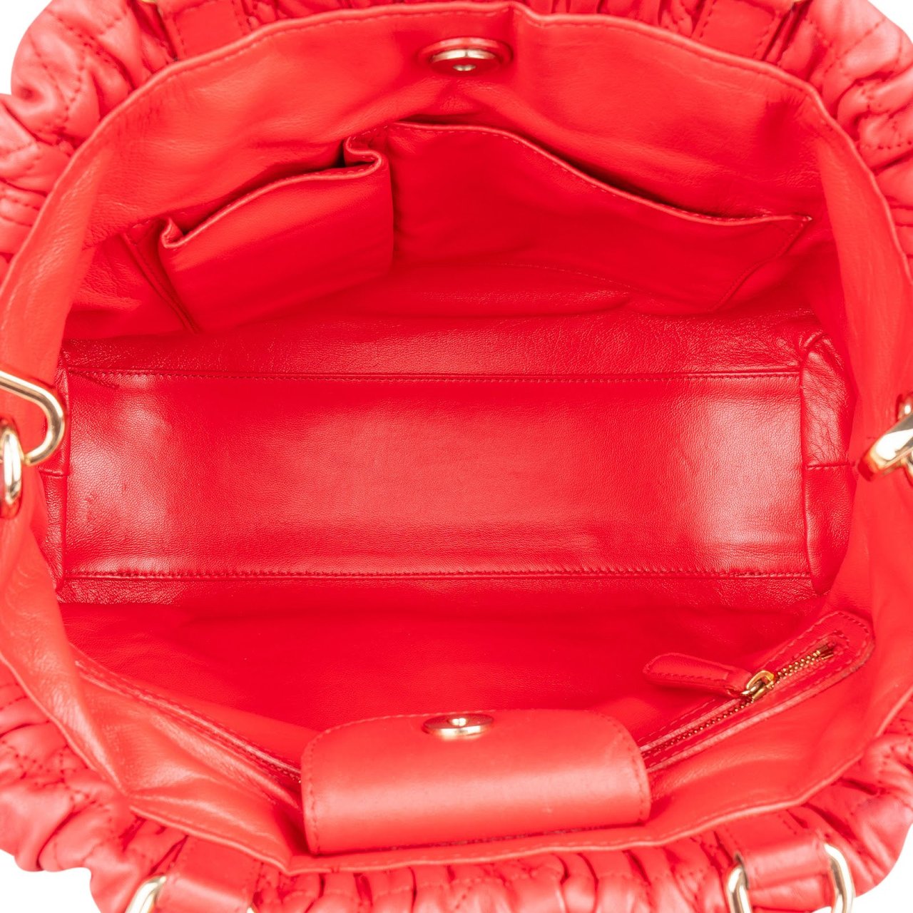 Dior Christian Dior Red Quilted Leather Delices Handbag Rood
