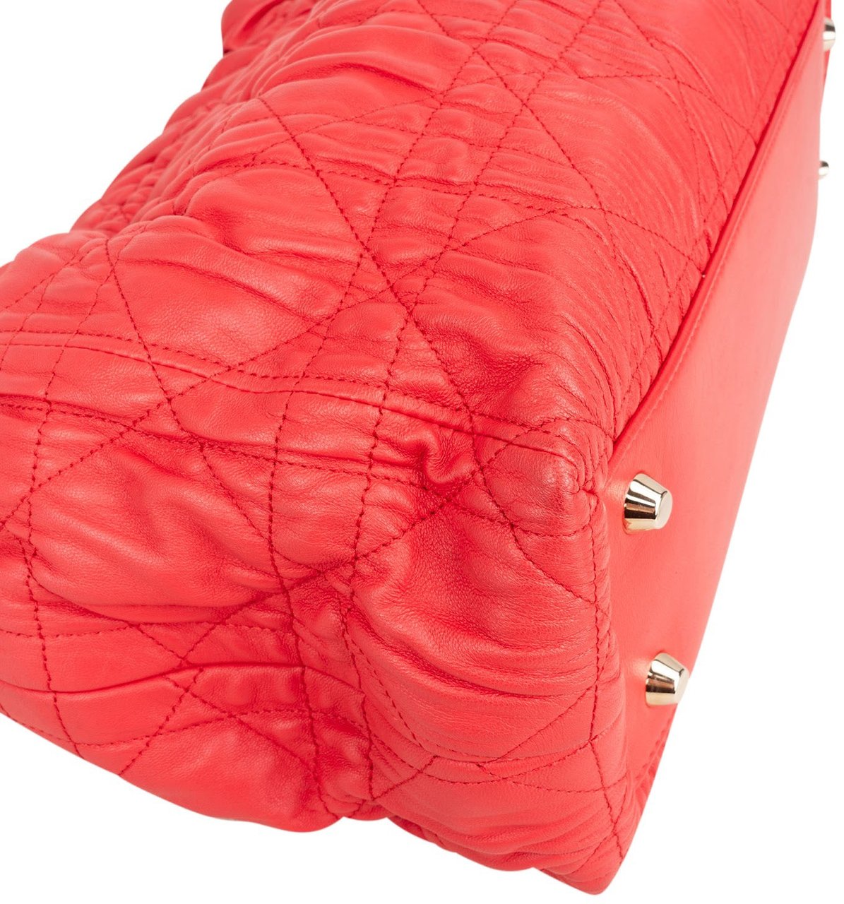 Dior Christian Dior Red Quilted Leather Delices Handbag Rood