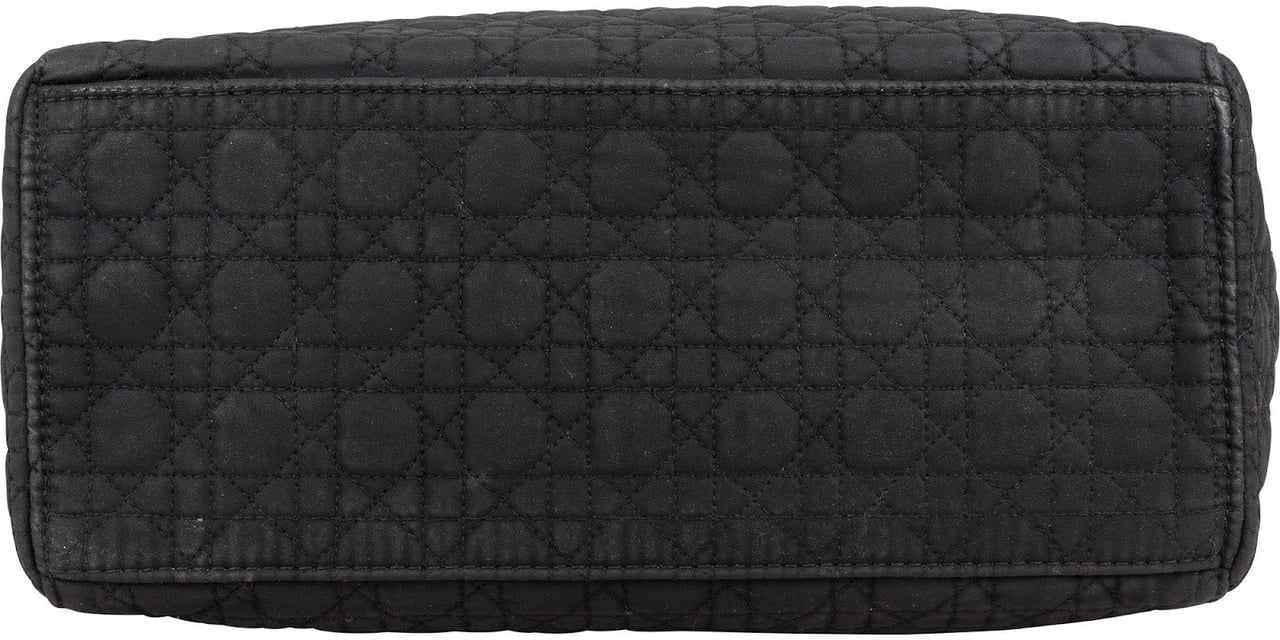 Dior Christian Dior Quilted Nylon Lady Dior Handbag Zwart