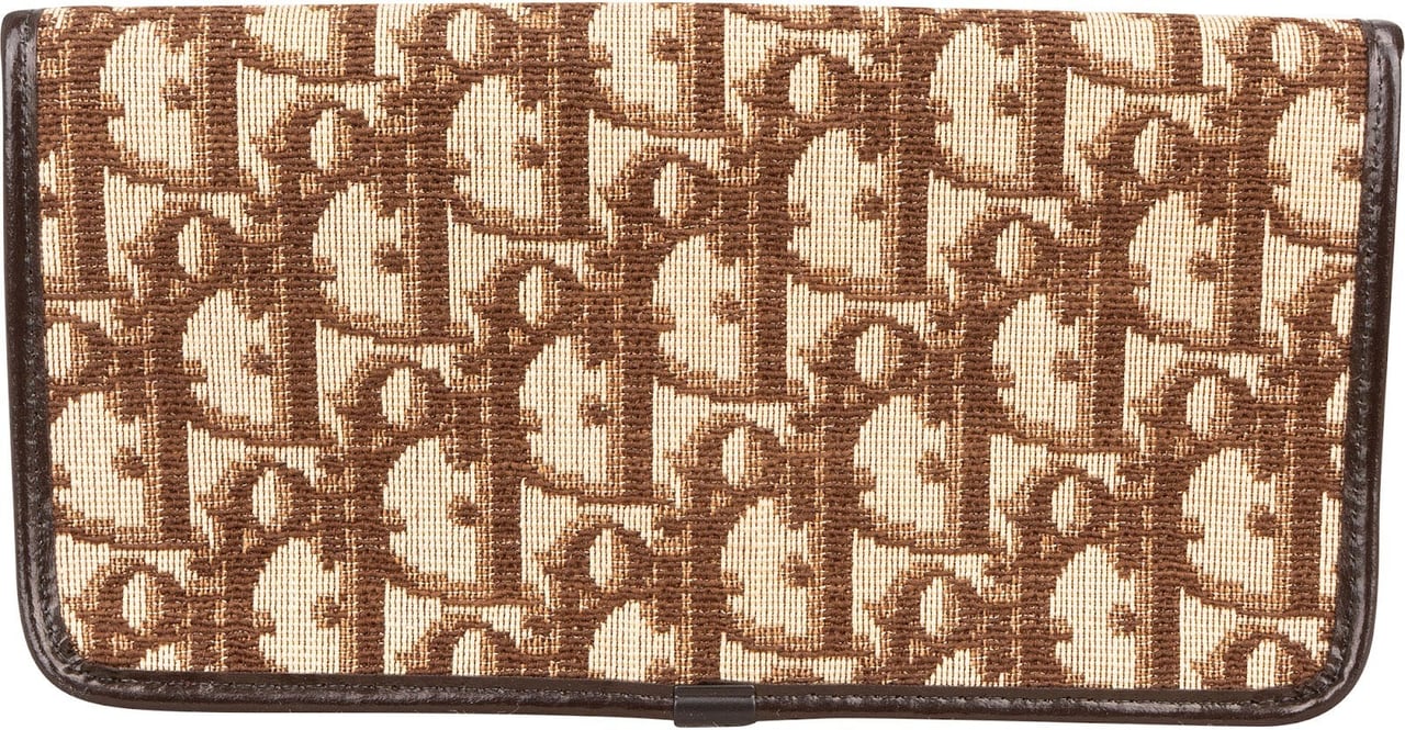 Dior Christian Dior Monogram Trotter Canvas CD Flap Wallet Bruin