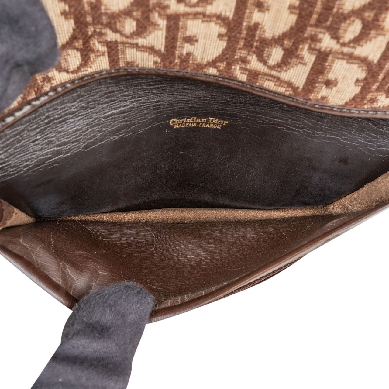 Dior Christian Dior Monogram Trotter Canvas CD Flap Wallet Bruin
