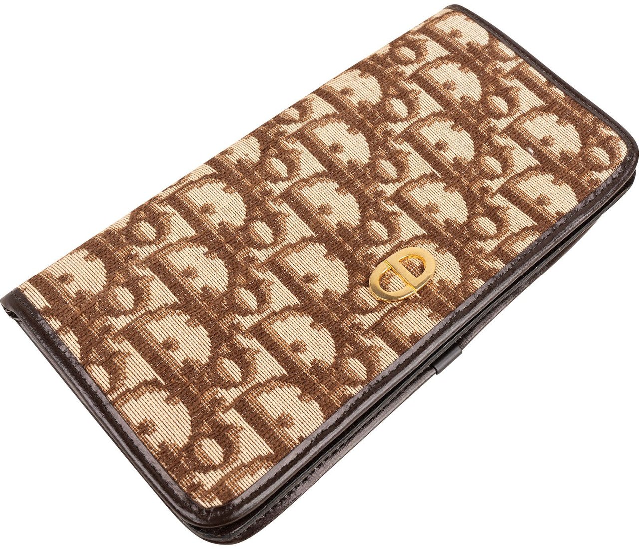 Dior Christian Dior Monogram Trotter Canvas CD Flap Wallet Bruin