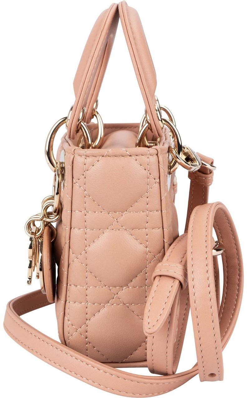 Dior Christian Dior Lambskin Micro Lady Dior Crossbody Handbag Rood