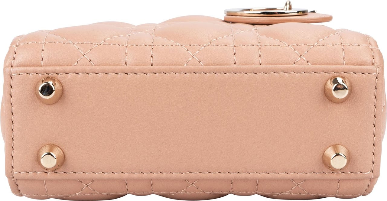 Dior Christian Dior Lambskin Micro Lady Dior Crossbody Handbag Rood