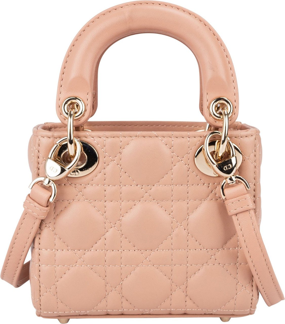 Dior Christian Dior Lambskin Micro Lady Dior Crossbody Handbag Rood