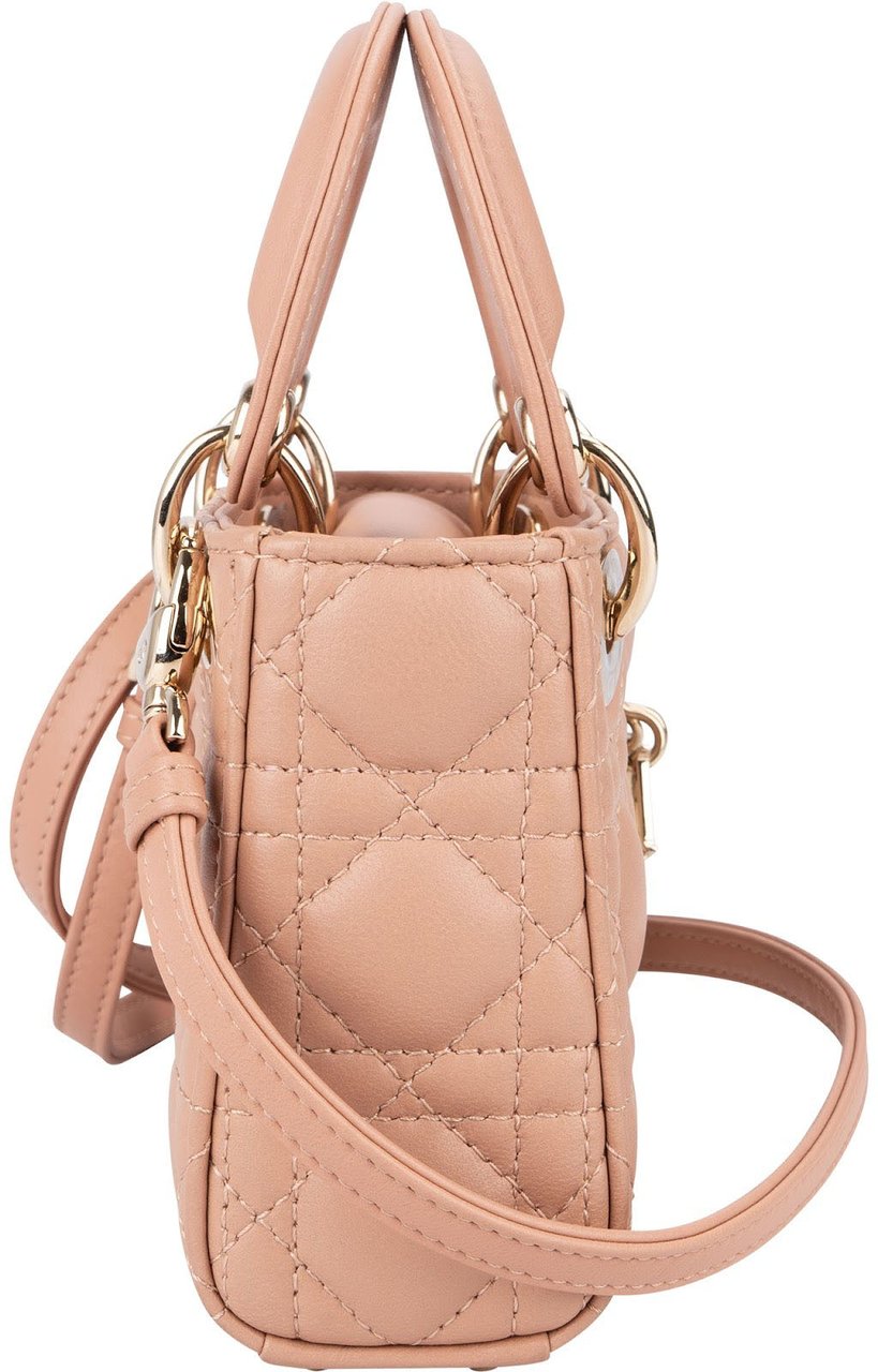 Dior Christian Dior Lambskin Micro Lady Dior Crossbody Handbag Rood