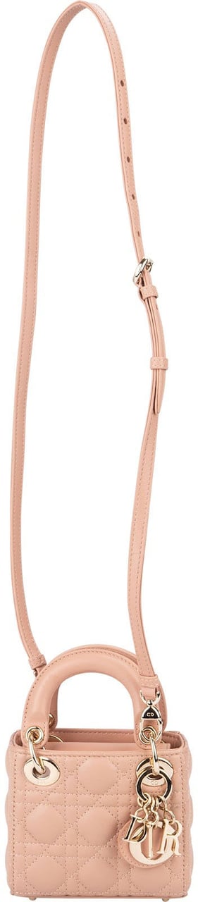 Dior Christian Dior Lambskin Micro Lady Dior Crossbody Handbag Rood