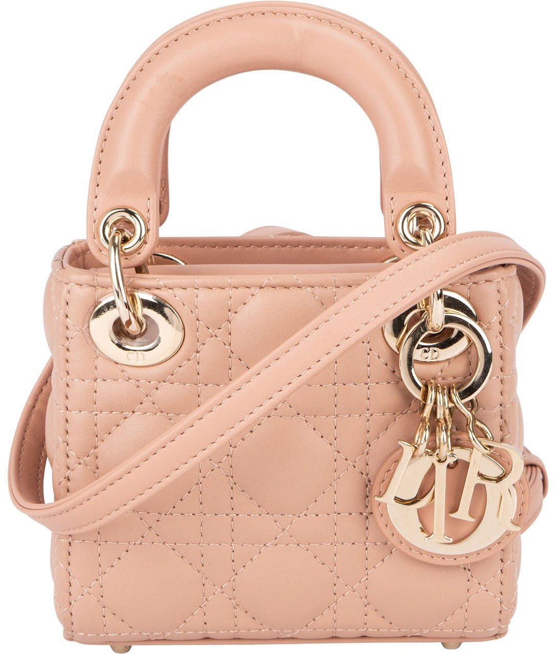 Dior Christian Dior Lambskin Micro Lady Dior Crossbody Handbag Rood
