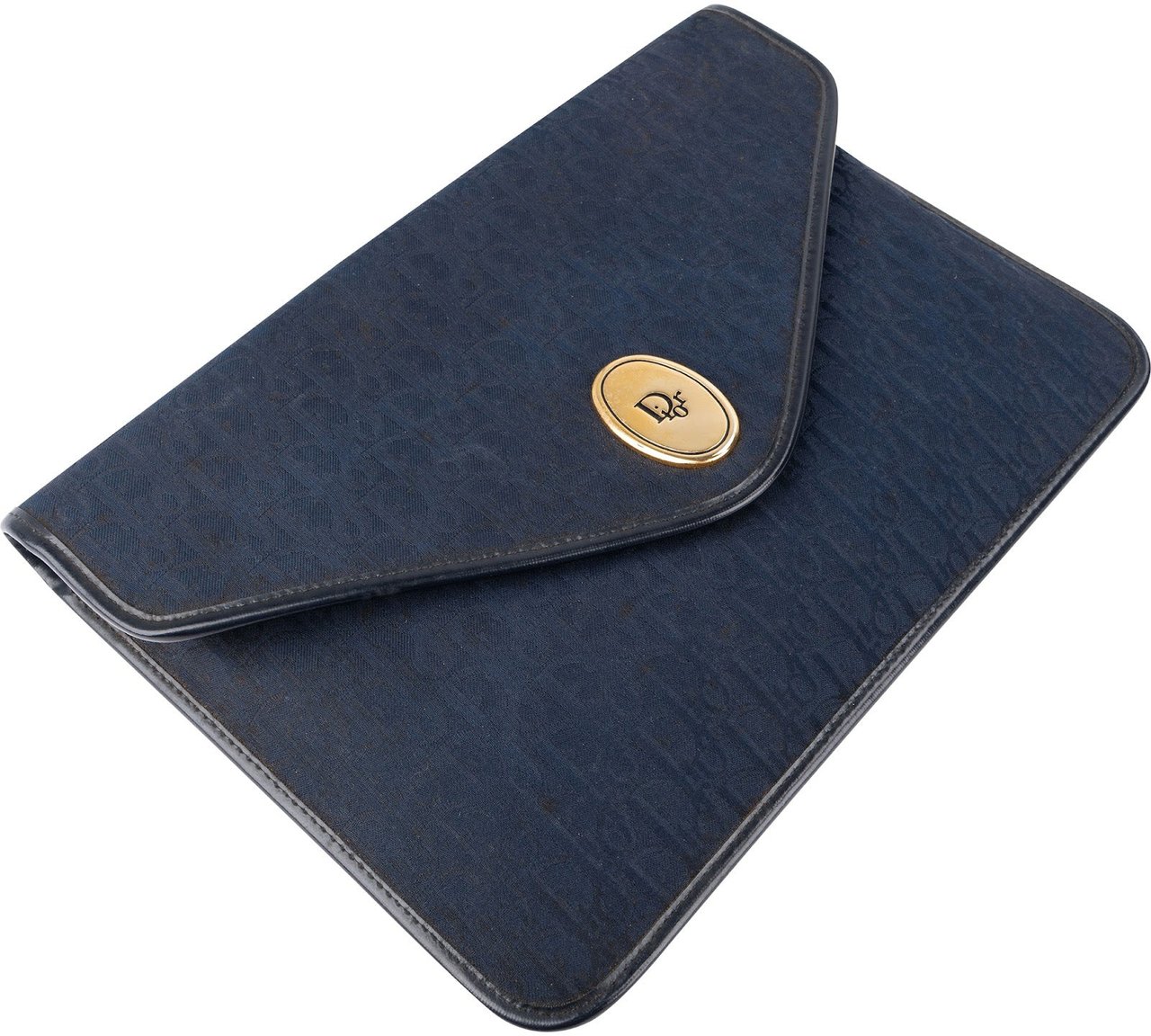 Dior Christian Dior Oblique Jacquard Monogram Envelope Clutch Blauw