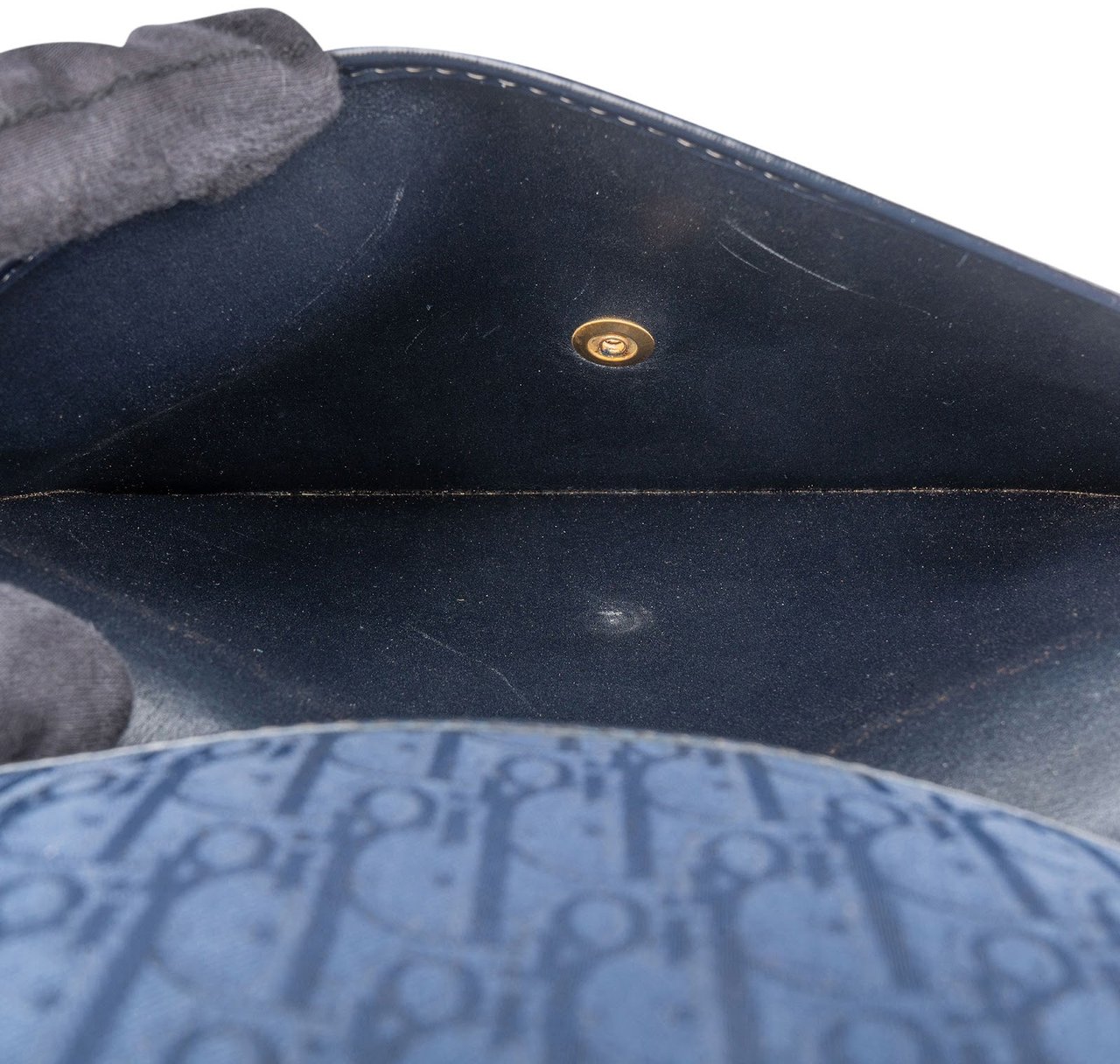 Dior Christian Dior Oblique Jacquard Monogram Envelope Clutch Blauw
