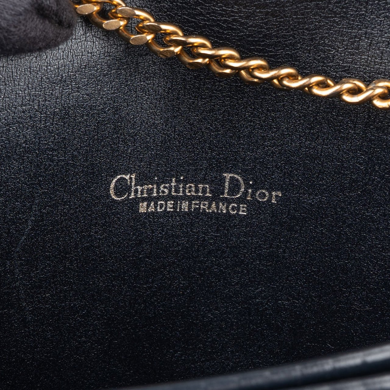 Dior Christian Dior Oblique Monogram Vintage Chain Flap Shoulder Bag Blauw