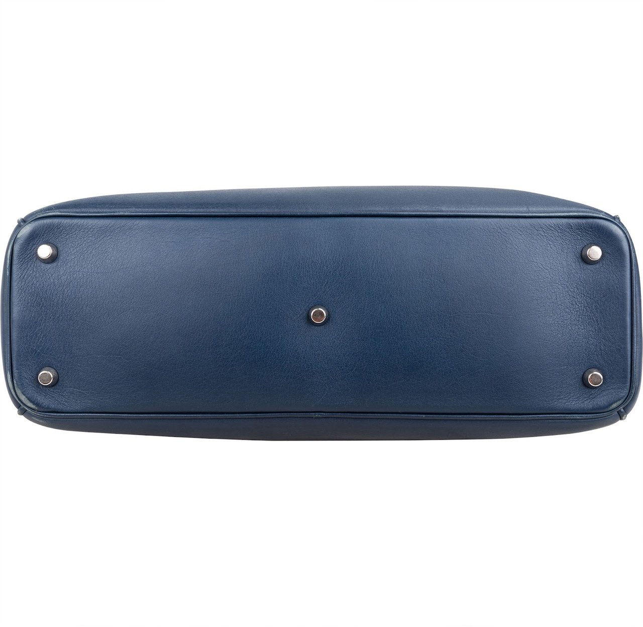Dior Christian Dior Blue Calfskin Leather Diorissimo Handbag Blauw