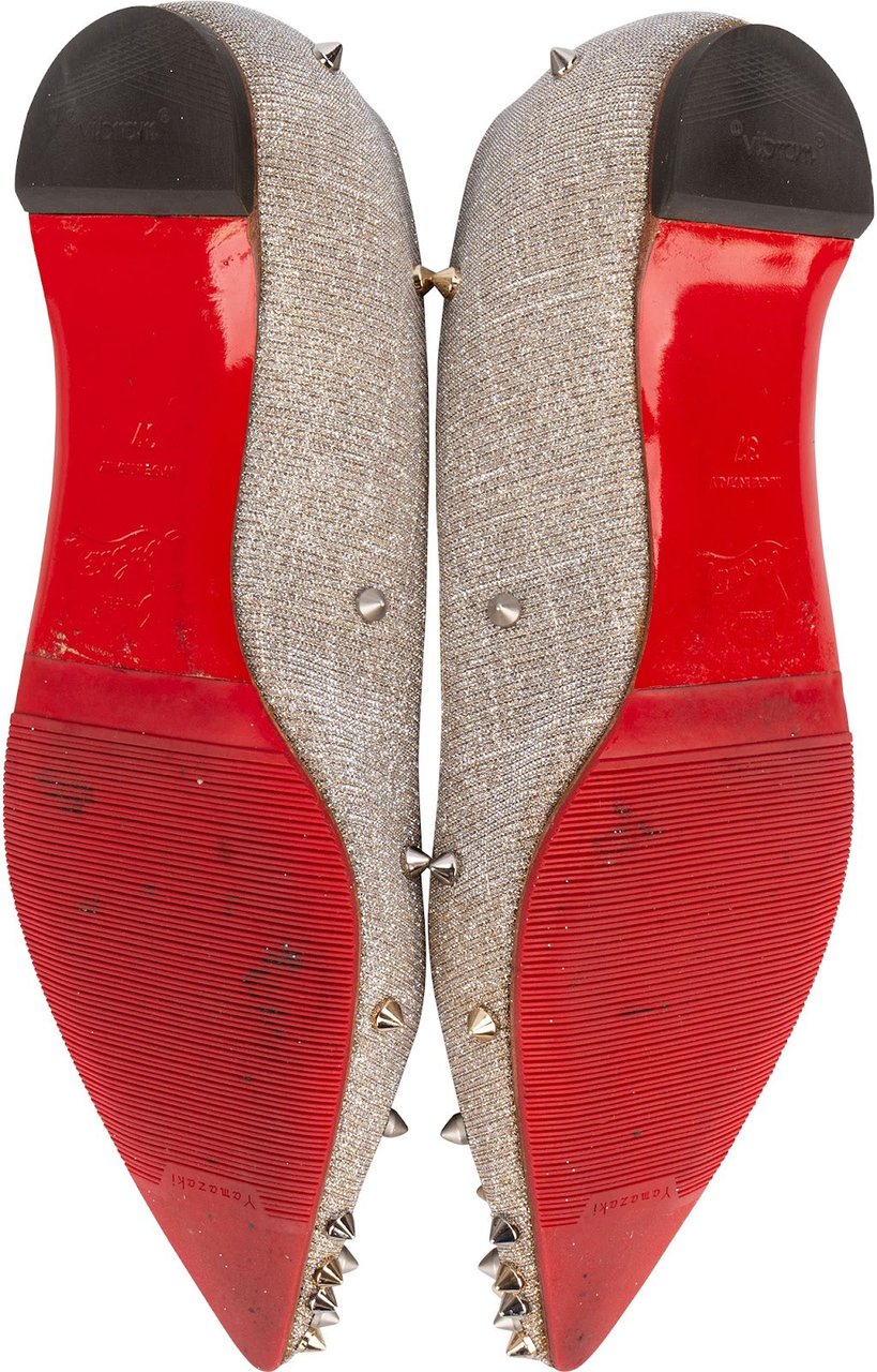 Dior Christian Louboutin Follies Glitter Spikes Ballerina Flats (37) Divers
