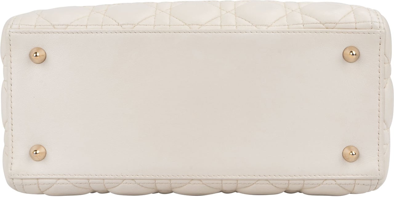 Dior Christian Dior Quilted Leather Cannage Lady Dior Handbag Wit