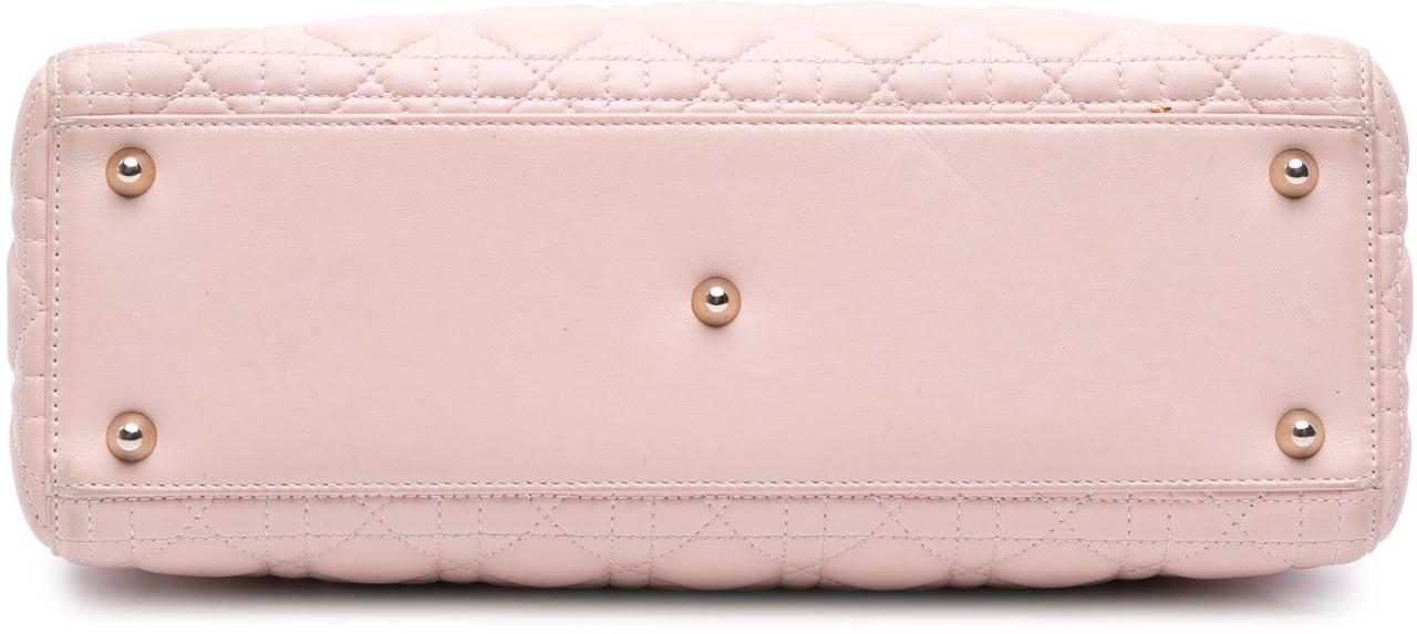 Dior Large Lambskin Cannage Lady Dior Roze