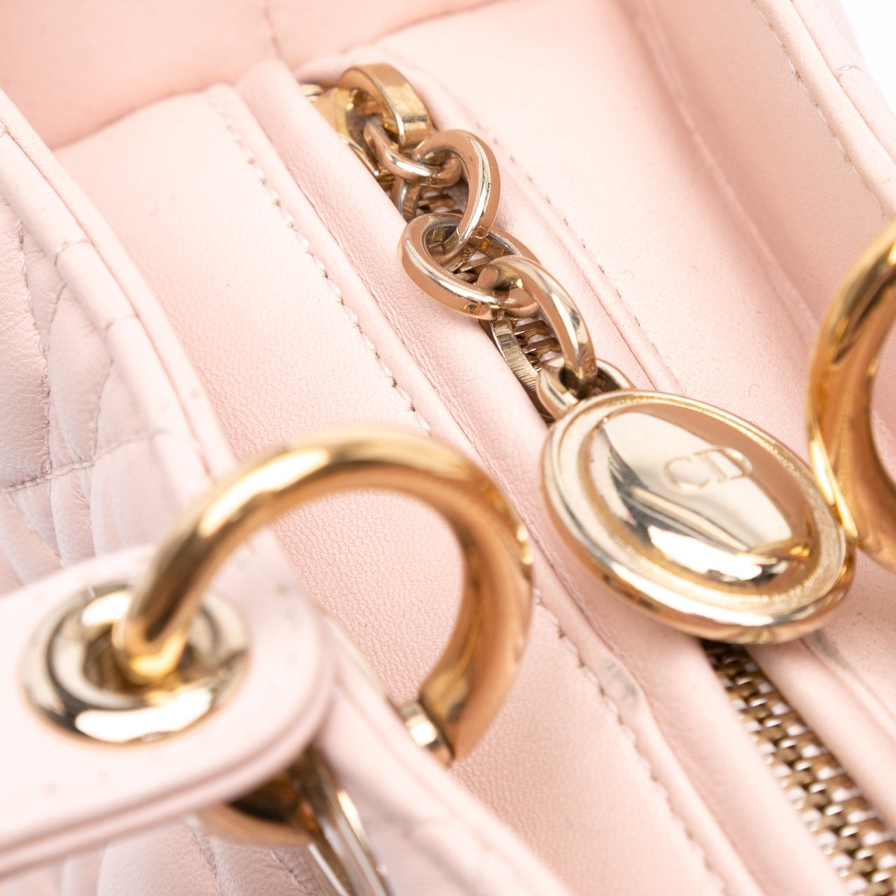 Dior Large Lambskin Cannage Lady Dior Roze