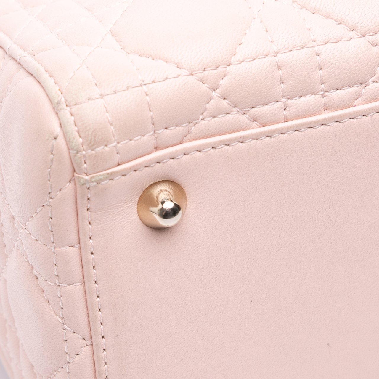 Dior Large Lambskin Cannage Lady Dior Roze