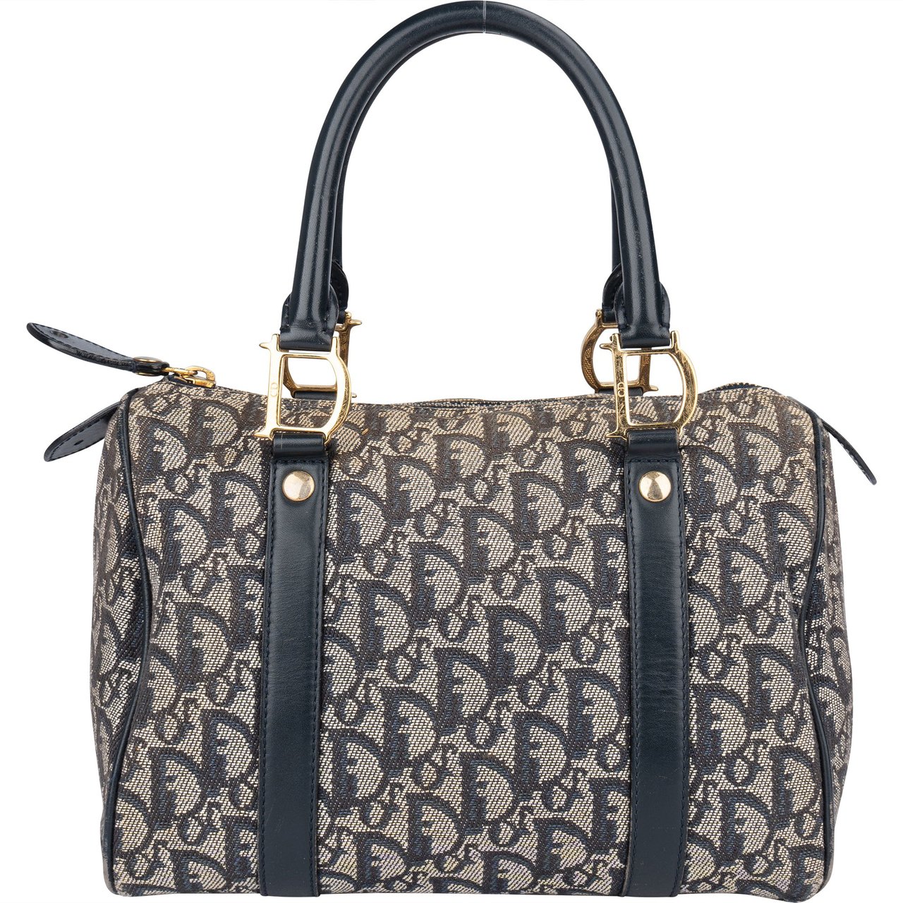 Dior Christian Dior Trotter Monogram Boston 25 Handbag Blauw