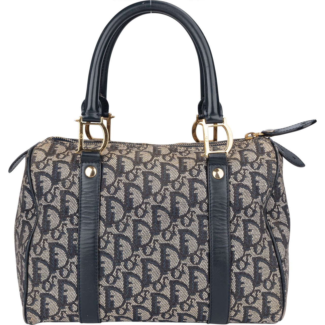 Dior Christian Dior Trotter Monogram Boston 25 Handbag Blauw