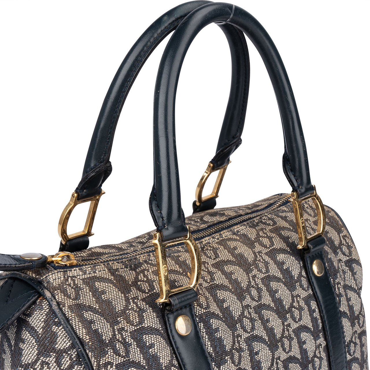 Dior Christian Dior Trotter Monogram Boston 25 Handbag Blauw