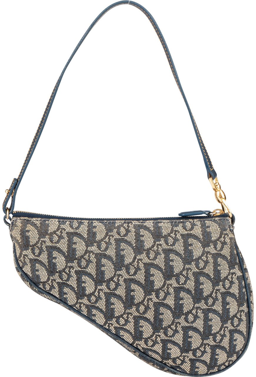 Dior Christian Dior Trotter Monogram Mini Saddle Handbag Blauw
