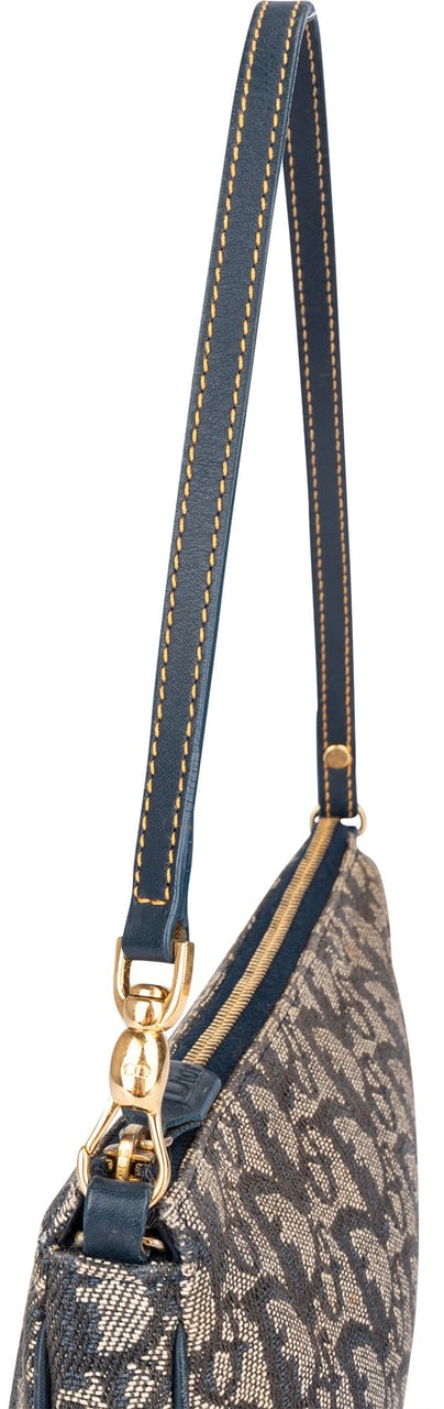 Dior Christian Dior Trotter Monogram Mini Saddle Handbag Blauw