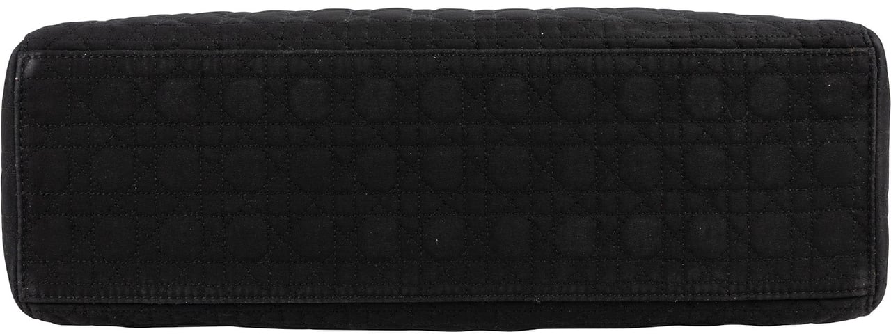 Dior Christian Dior Cotton Cannage Medium Lady Dior Handbag Zwart