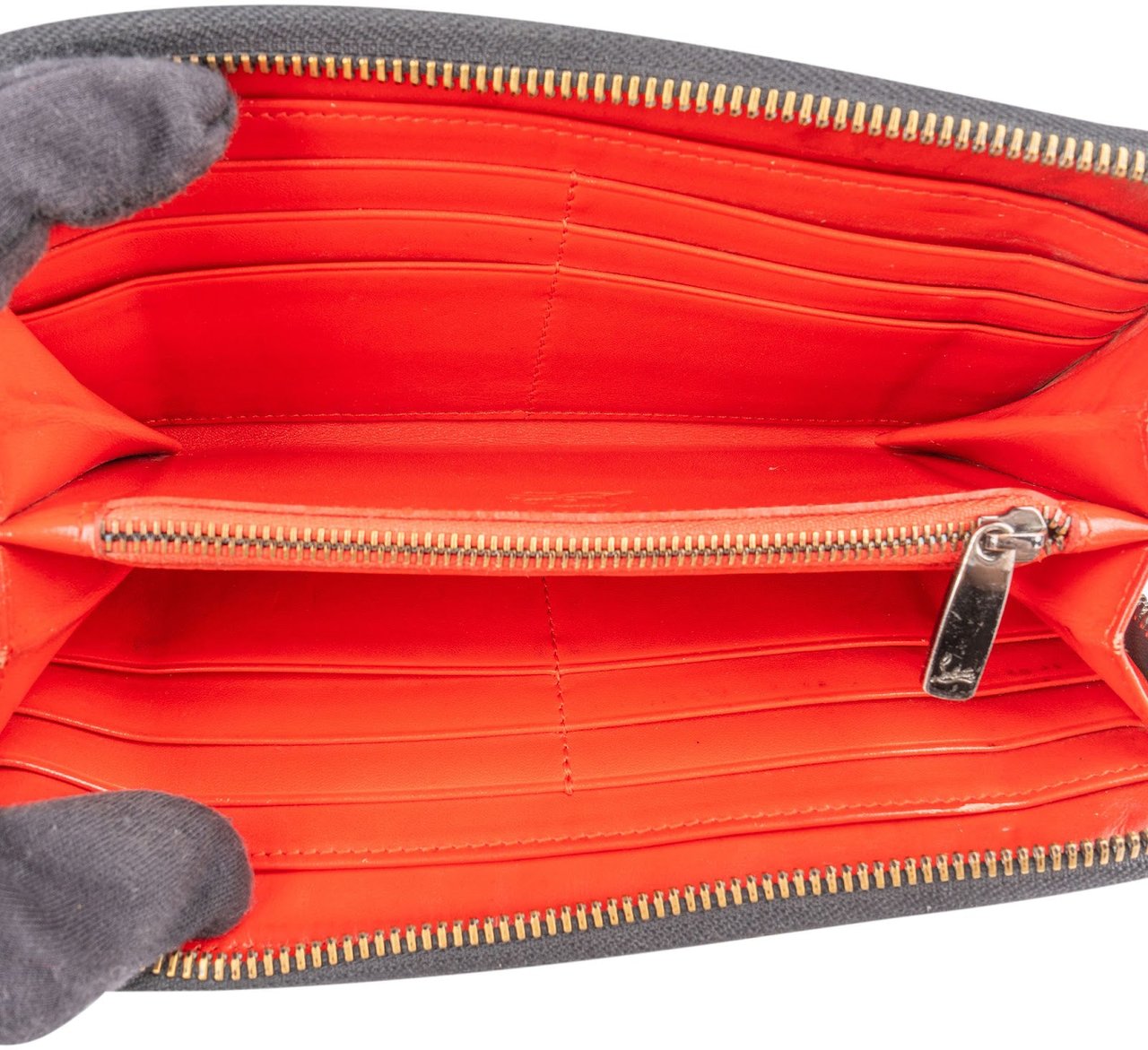 Dior Christian Louboutin Panettone Spikes Zippy Wallet Zwart