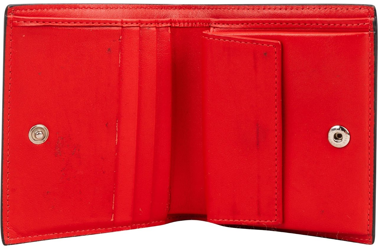 Dior Christian Louboutin Patent Leather Multicolor Spikes Bifold Wallet Zwart