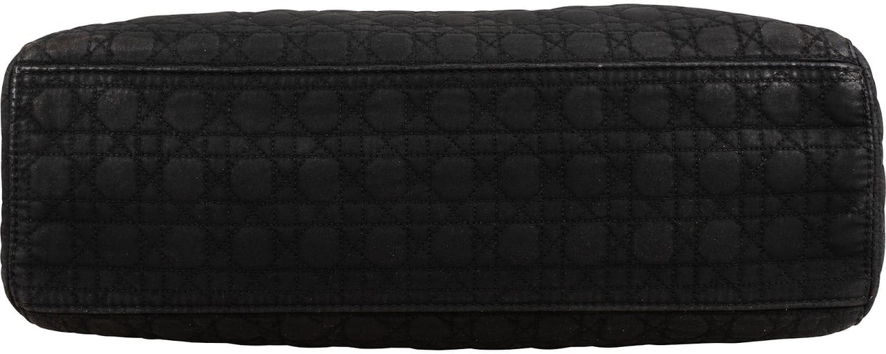 Dior Christian Dior Quilted Nylon Cannage Large Lady Dior Handbag Zwart