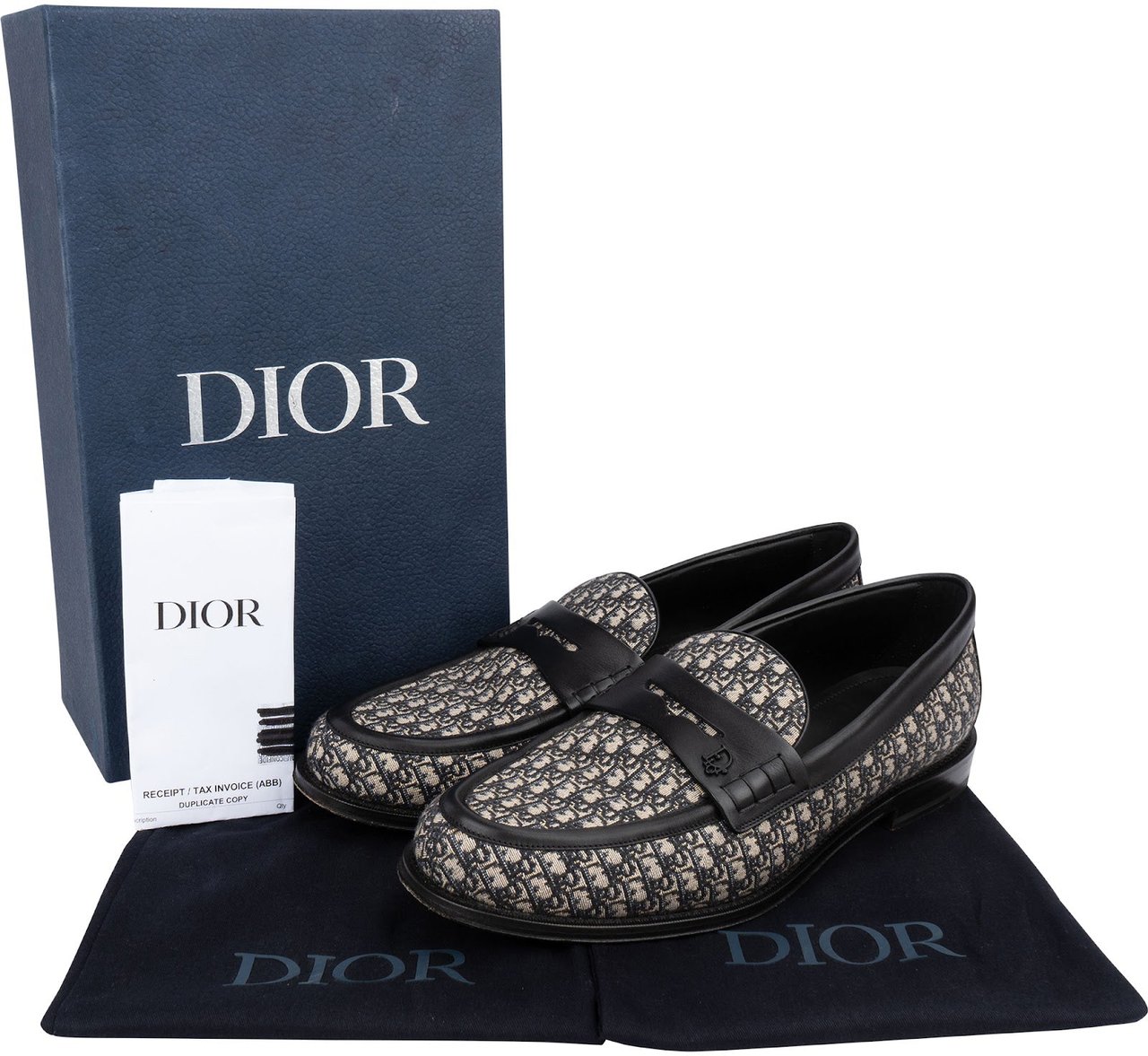Dior Oblique Jacquard Monogram Leather Explorer Loafers (45) Zwart