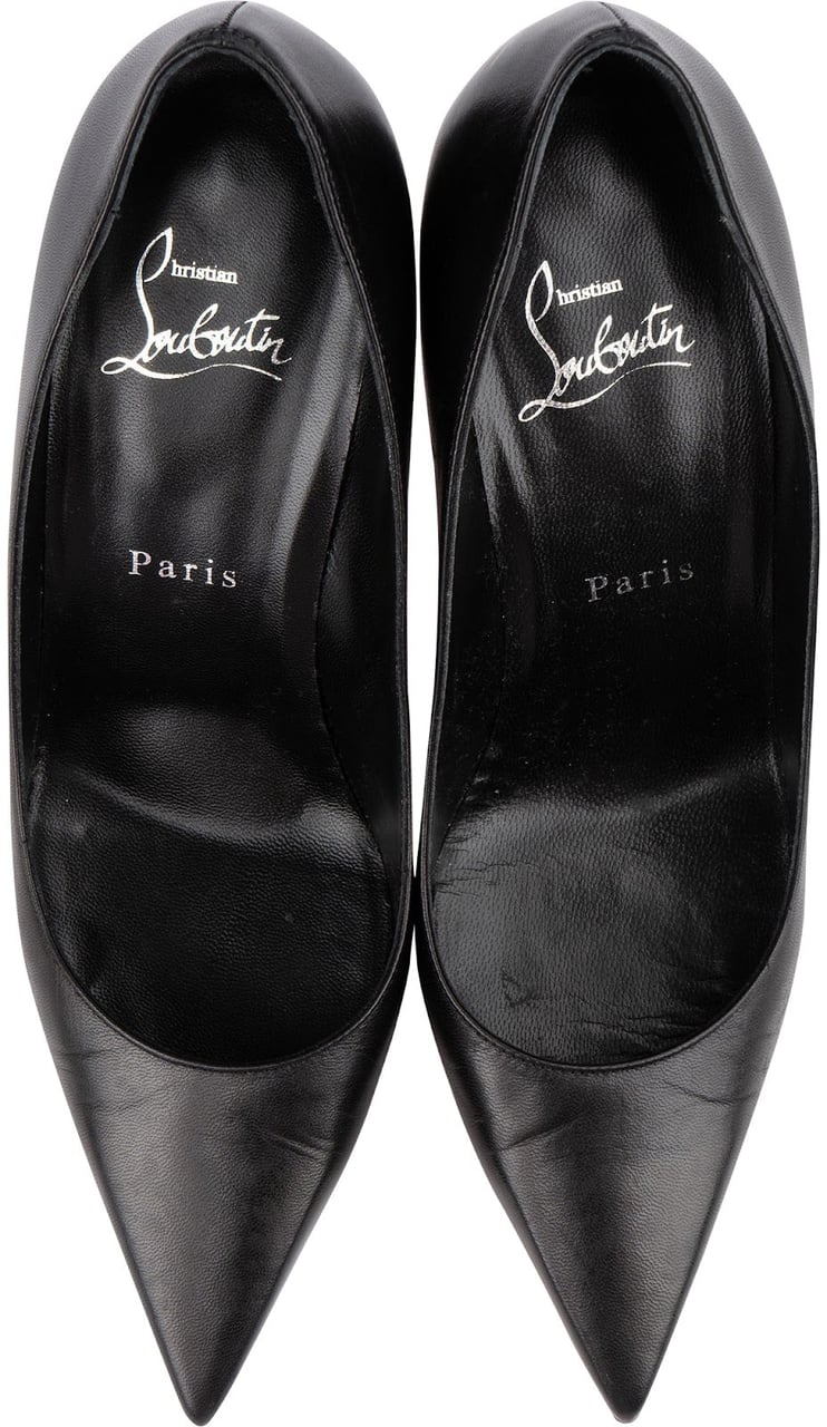 Dior Christian Louboutin Black Leather Asticoc Pumps (37) Zwart