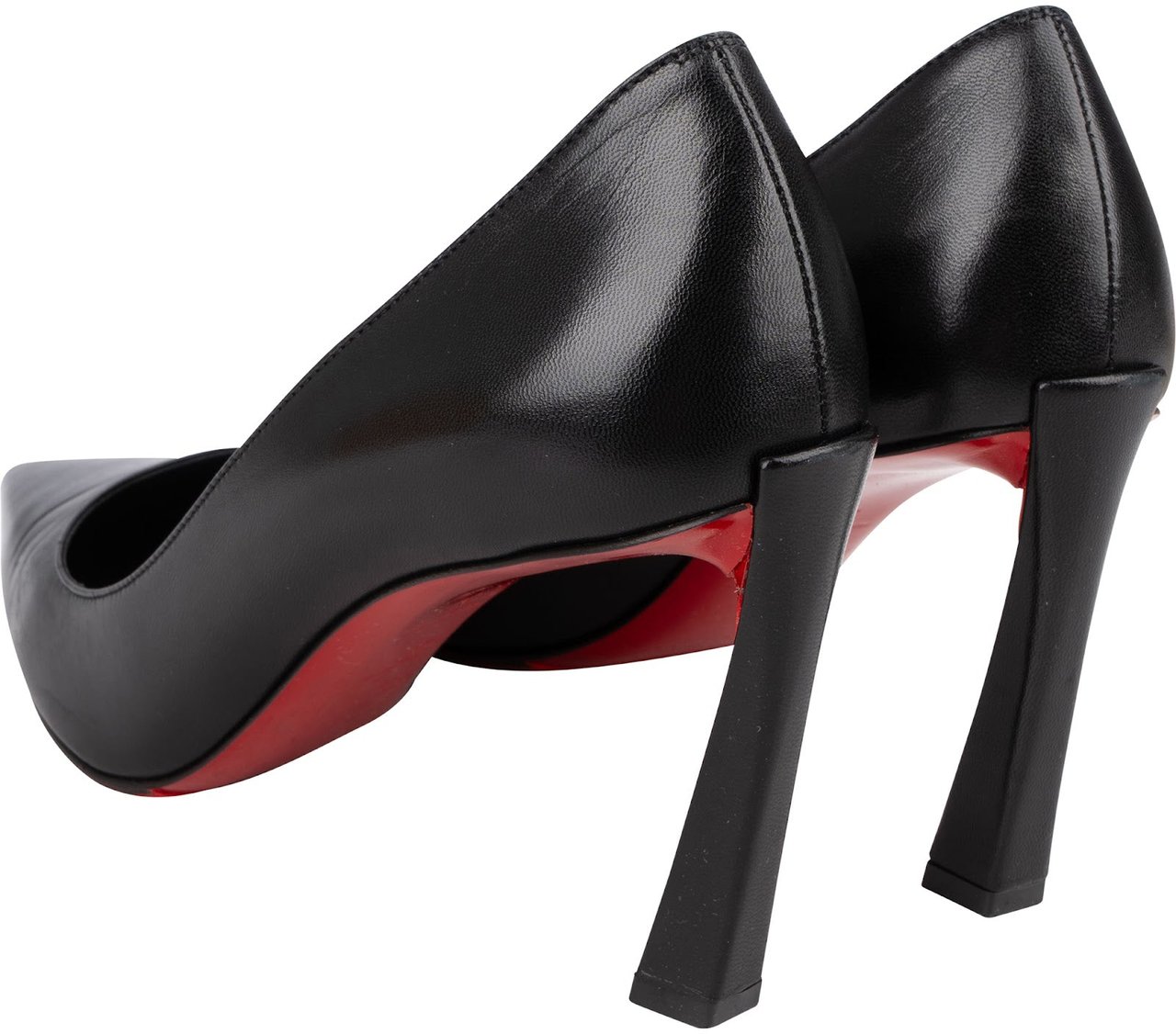 Dior Christian Louboutin Black Leather Asticoc Pumps (37) Zwart